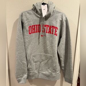 Nike Ohio State Club Fleece Pullover Hoodie Size Small Dark Heather Gray NWT